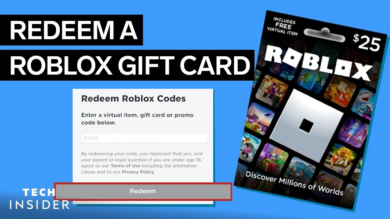 Schritt-für-Schritt-Anleitung zum Einlösen einer Roblox-Geschenkkarte im Wert von 25 $ durch Eingabe des Codes auf der Einlöseseite der Roblox-Website.