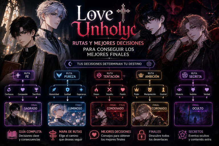 LoveUnholyc: rutas y mejores decisiones para conseguir los mejores finales en 2026