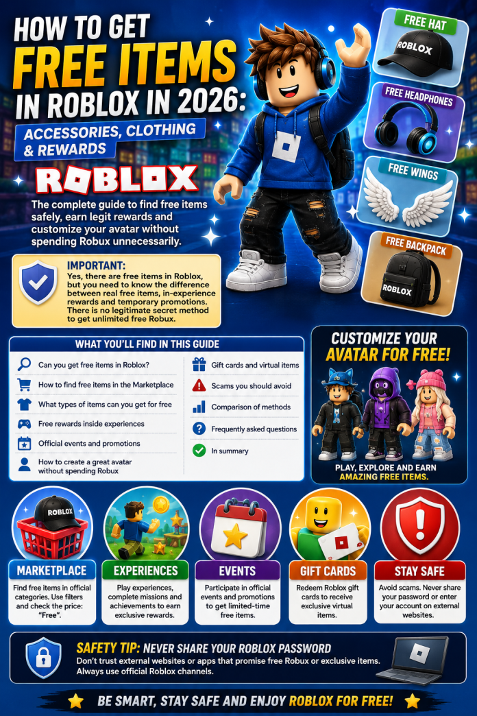 how to get free items roblox